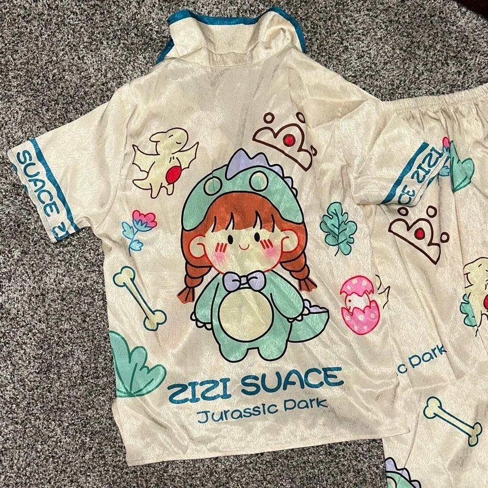 SAM Kids Pajama Set - Cream and Teal